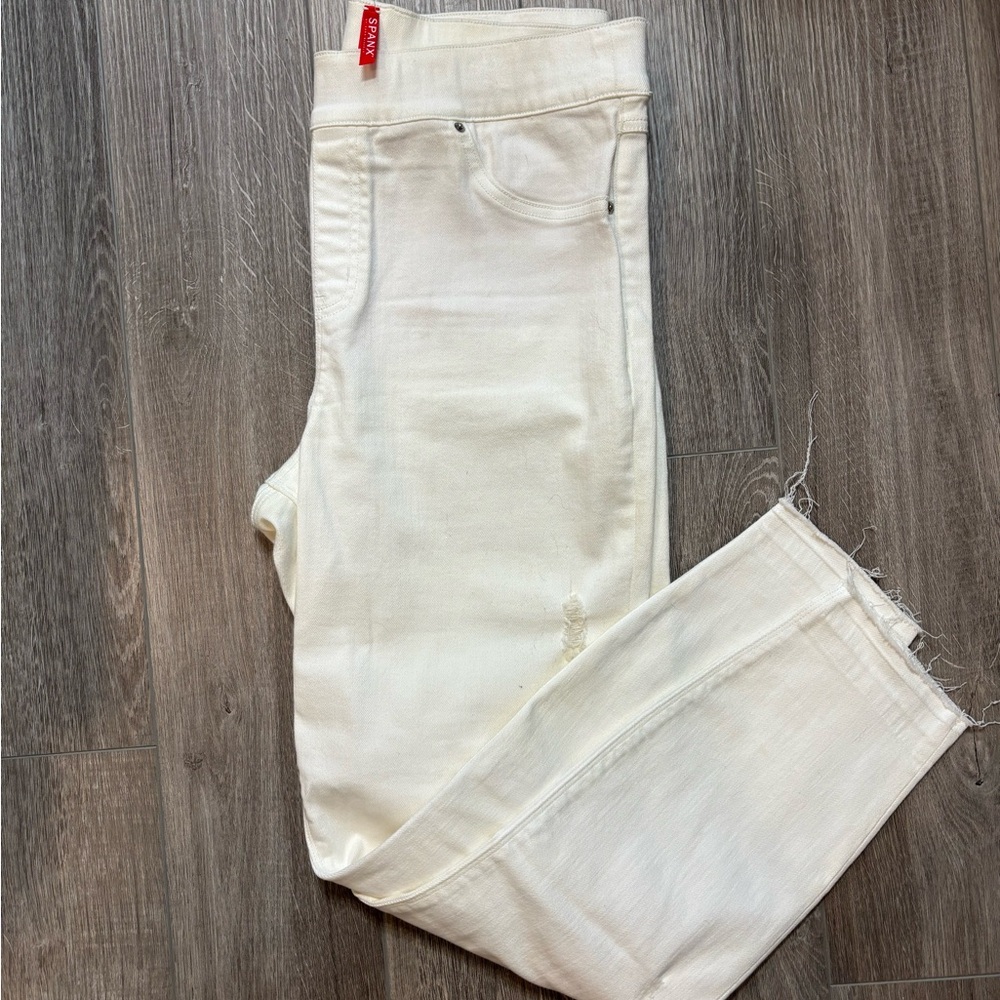 White spanx jeans large